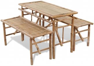vidaXL Biertisch mit 2 Bänken 100 cm Bambus 41502