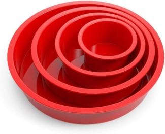 SILIVO 4er Set Silikon Backform Rund Antihaft Kuchenform Schichtkuchen