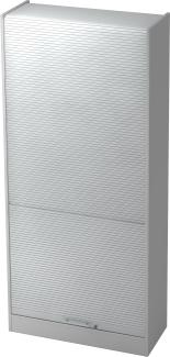 bümö Rollladenschrank 5 OH abschließbar in Grau/Silber mit Relinggriff, SET90-5-S-RE