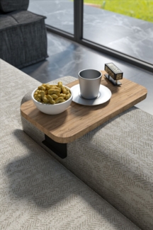 Verstellbares Sofa-Armlehnen-Tablett 20x30 cm Spanplatte/metall/pvc Atlantik-Kiefer 89321766 [en. casa]