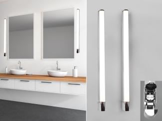 LED Bad Wandleuchten 2er Set mit Steckdose Chrom 119cm - Spiegelleuchte