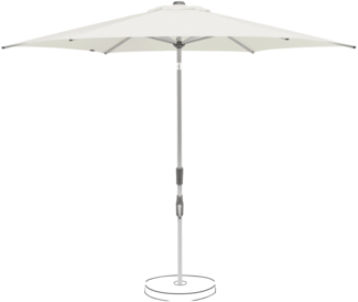 Suncomfort by Glatz Sonnenschirm / Kurbelschirm "Slide 250", sand white, Ø 250 cm