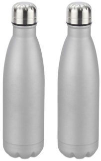 2 x Trinkflasche Edelstahl silber