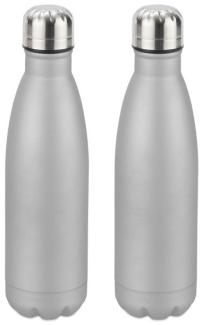 2 x Trinkflasche Edelstahl silber 10028153