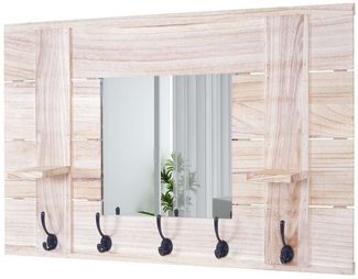 MCW Garderobenpaneel MCW-C89S (kein Set), 2 Ablageflächen, 5 große Haken, BSCI-Sozialstandards geprüft