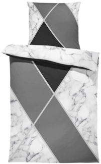 One Home Bettwäsche Miu, Mikrofaser, 2 teilig, grafisch und geometrisch mit Marmor Wendeseite