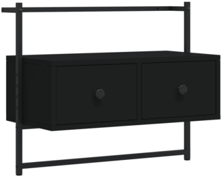 vidaXL TV-Wandschrank Schwarz 60,5x30x51 cm Holzwerkstoff 833453