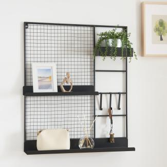 Wandgitter Westre 70x60x11cm Metall Schwarz [en. casa]