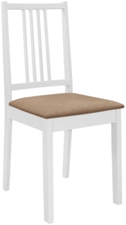 Esszimmerstühle mit Polstern 6 Stk. Weiß Massivholz [276405]