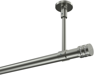 Gardinenstangen-Set Sonette Estana 280 cm (geteilt in 2 x 140 cm), 1-läufig, 20 mm Ø Edelstahl-Optik