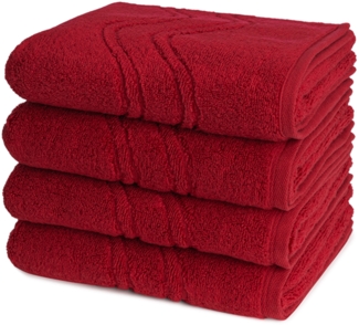 Ross Cashmere feeling 4 tlg. Frottier-Set - 4 X Handtuch (50 X 100cm) - 520 g/m2 - Vino