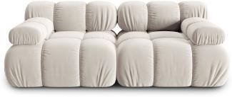 Micadoni Modulares Sofa Bellis 2-Sitzer Samtstoff Hellbeige