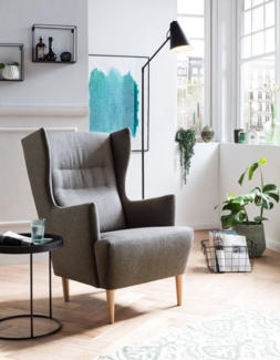 XDREAM Ohrensessel Olaf, Relaxsessel, Loungesessel, Cocktailsessel, Polstersessel (1-St), gepolstert, in Cord und weitere Stoffe, frei im Raum stellbar