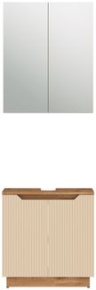 Badmöbel-Set Lotta Eiche/Kaschmir gestreift 2 Teile Vicco
