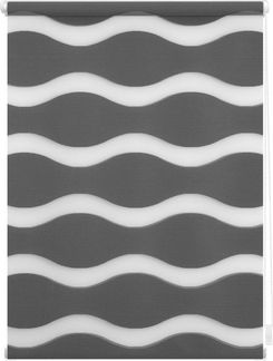 Lichtblick Sonnenschutzsysteme GmbH Doppelrollo Stockholm 45 cm x 150 cm (BxL) Anthrazit Duo Rollo in extravagantem Stil; Klemm- und schraubbar; Lichtdurchlässig und blickdicht