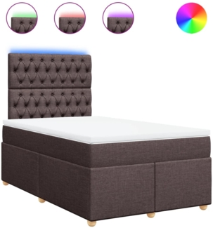 vidaXL Boxspringbett mit Matratze Dunkelbraun 120x200 cm Stoff 3293557