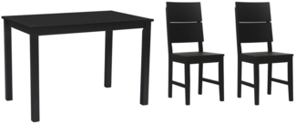 Woodroom Essgruppe Kota, (aus Hevea Massivholz, lackiert, Esstisch 110x70 cm mit 2 Stühlen), Stuhl-Set und Tischgruppe für Esszimmer