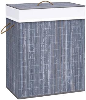 vidaXL Bambus-Wäschekorb mit 1 Fach Grau 83 L 320756