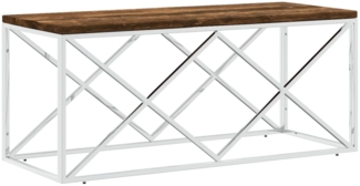vidaXL Couchtisch Edelstahl und Altholz Massiv 349965
