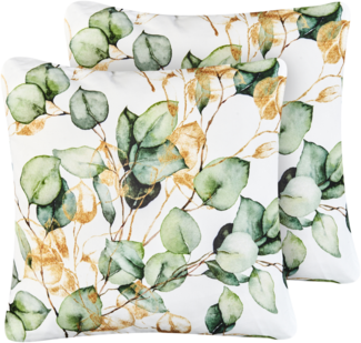 Gartenkissen 2er Set GLADE Pflanzenmuster 45 x 45 cm Bunt