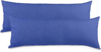 aqua-textil Classic Line Kissenbezug 2er-Set 40 x 145 cm royal blau Baumwolle Seitenschläferkissen Bezug Reißverschluss