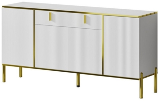 FUFU&GAGA Sideboard Sideboard Wohnzimmer mit 4 Türen, weiß, MDF, 160 * 40 * 80cm