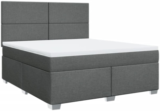vidaXL Boxspringbett mit Matratze Dunkelgrau 180x200 cm Stoff 3290561