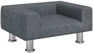 vidaXL Hundebett, Samt, Dunkelgrau, 50 x 40 x 26.5 cm