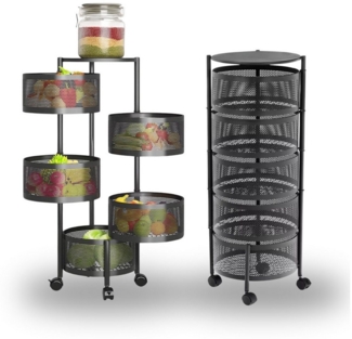 Allyson Rollwagen Beistellwagen Metall Küchenregal Aufbewahrungs Servierwagen mit Rollen, Servierwagen für Büro, Küche & Badezimmer mit 3 & 5 Etagen