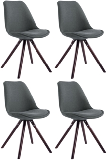 4er Set Stühle Toulouse Stoff Cappuccino Rund [320349]