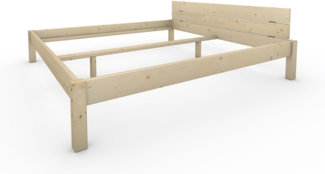Pfostenbett Massivholzbett (Fichte) "Daybett" 200 x 200 cm 38 cm Holzbett 300kg