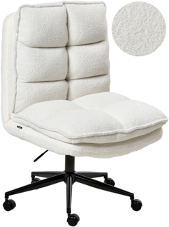 Bürostuhl ADDISON Bouclé Weiß