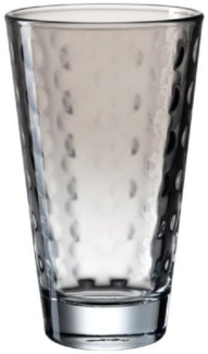 Leonardo Trinkglas Optic, Becher, Wasserglas, Kalk-Natron Glas, grau, 300 ml, 025899
