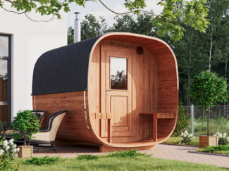 Fjordholz Fass-Sauna Modell Quadro 240 cm Natur