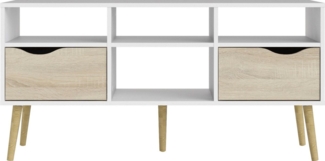 andas TV-Board Oslo, TV-Möbel, Fernsehtisch, TV-Unit, Media-Möbel, TV-Kommode mit 2 Schubladen,4 Fächern, Breite 117 cm, Höhe 57 cm