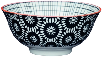 KitchenCraft Stoneware Bowl 15,7 cm Black Floral