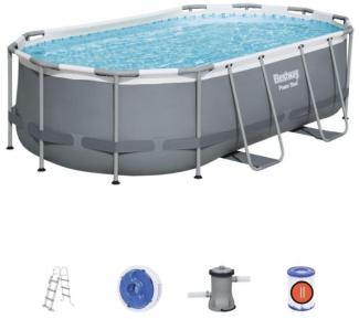 BESTWAY 56620 Power Steel Frame Pool Filterpumpe Leiter Dosierer 427 x 250 x 100 cm