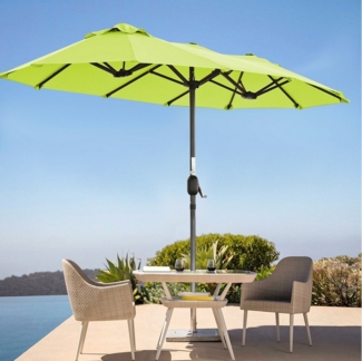 Angel Living Sonnenschirm Doppelsonnenschirm Marktschirm Gartenschirm Terrassenschirm, Sonnenschutz UV50+, 297 x 153cm