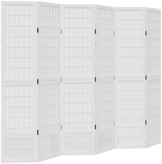 vidaXL 6-tlg. Raumteiler Weiß Massivholz Paulownia 358794