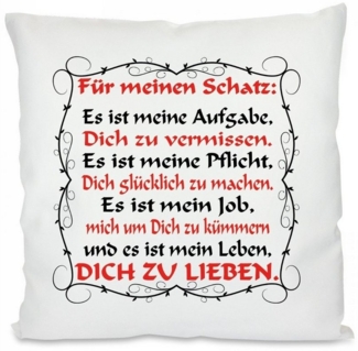 Herzbotschaft Dekokissen 2er Set Kissen mit einseitigem Motiv Für meinen Schatz: Es ist meine, Kissenhülle mit Füllung