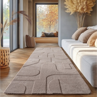 SIMPEX24 Designteppich Unicolor - Einfarbig, Rechteckig, Höhe: 12 mm, Kurzflorteppich Skandinavische Design Anti-Rutsch Rückseite Waschbar