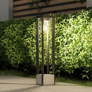 Lucande Außen-Stehlampe Kalisa, Metall, Alu IP44, 1 x 40 W