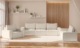 Sofaset Modulsofa-Set 6-teilig SANDE 3-2-1 Stoff Alpine Beige