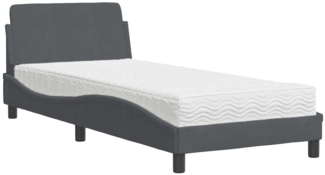 vidaXL Bett mit Matratze "Dover" Dunkelgrau 80x200 cm Samt 3208292
