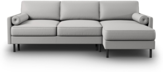 Micadoni Ecksofa Scott 5-Sitzer Strukturierter Stoff Hellgrau Rechts 140x200