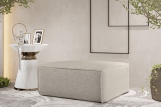 Polsterhocker Designerhocker CELES PREMIUM 105x105 cm Stoff Ascot Bukla Beige
