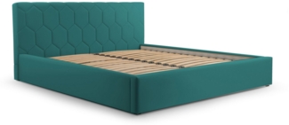 MOEBLO Polsterbett Bett 02 (aus Samt, Doppelbett mit gepolstertem Kopfteil, Bettkasten & Lattenrost, modernes Design mit Stauraum), (BxHxT): 158/178/198 x 95 x 220 cm
