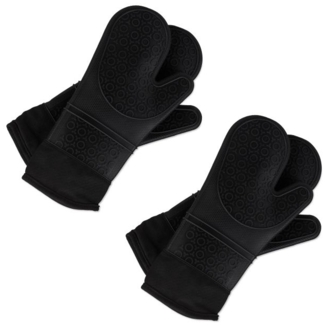 2 Paar Ofenhandschuhe Silikon schwarz 10030221