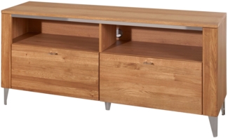 Lowboard TV-Unterschrank Latina 155x42x70cm Honig Eiche teilmassiv mit Schubladen
