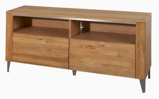 Lowboard TV-Unterschrank Latina 155x42x70cm Honig Eiche teilmassiv mit Schubladen